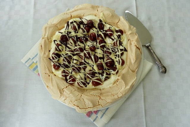 Cherry pavlova